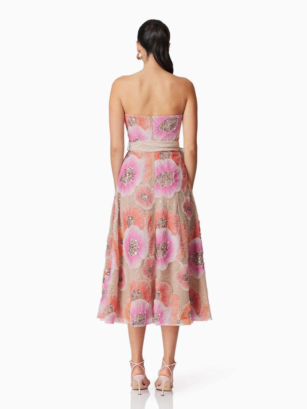 Elliatt Brittany A-Line Midi Dress in Pink size XS NWT waist Tie Missing!!!! - Picture 4 of 8